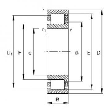 100 mm x 215 mm x 47 mm  FAG NJ320-E-TVP2 Rolamentos cilíndricos