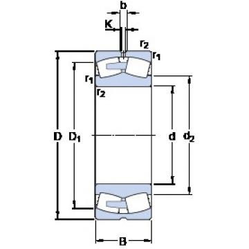 1000 mm x 1420 mm x 308 mm  SKF 230/1000 CAF/W33 Rolamentos esféricos de rolamentos