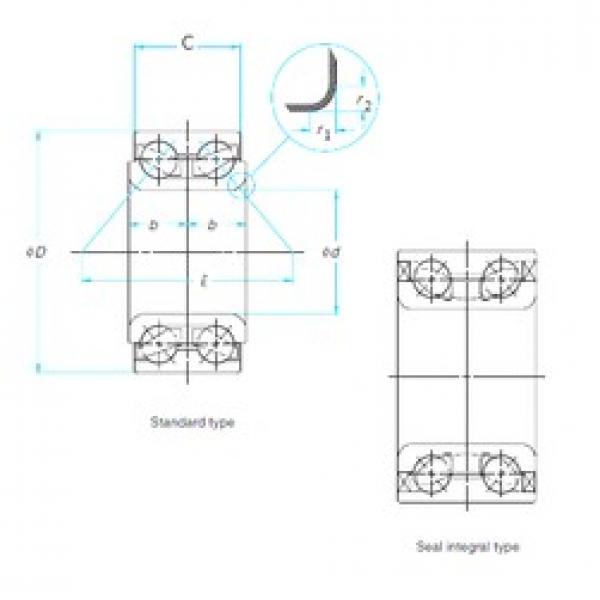 30 mm x 60,03 mm x 37 mm  KOYO DAC3060W Rolamentos de esferas de contacto angular #3 image